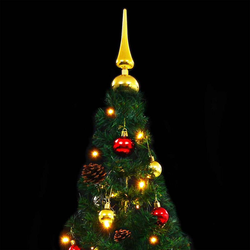 Afbeelding laden in galerijviewer, Vidaxl kunstkerstboom met verlichting en kerstballen 210 cm groen
