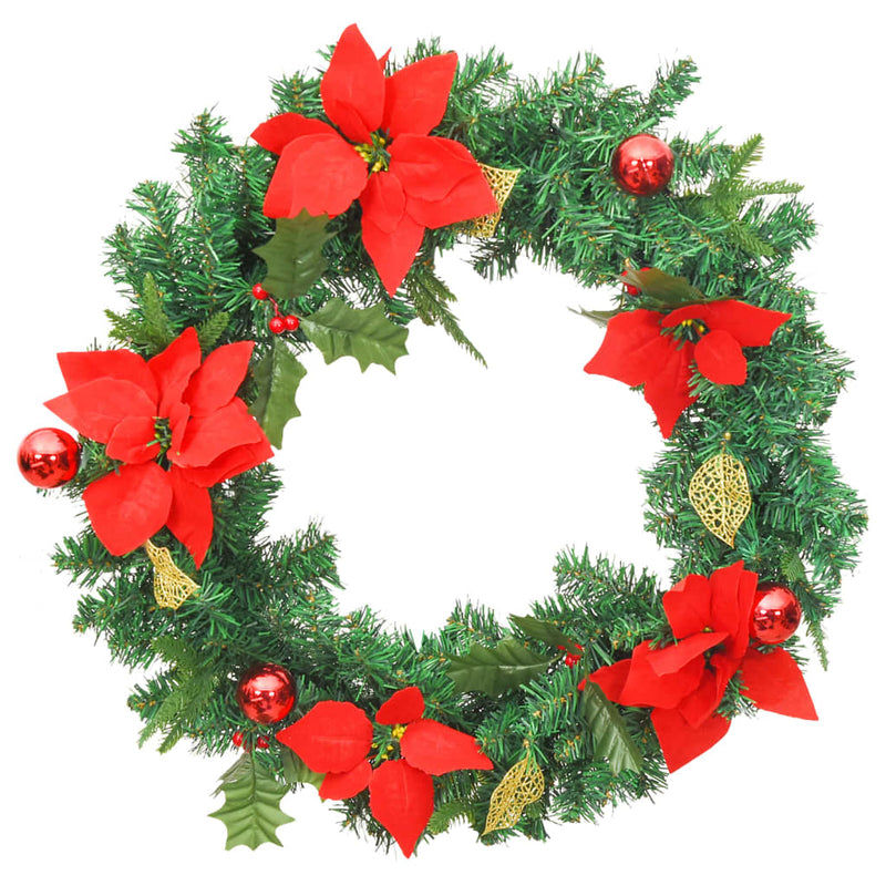 Load image into Gallery viewer, Vidaxl kerstkrans met led lampjes 60 cm pvc groen
