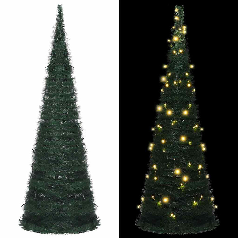 Afbeelding laden in galerijviewer, Vidaxl kunstkerstboom met verlichting pop-up 180 cm groen
