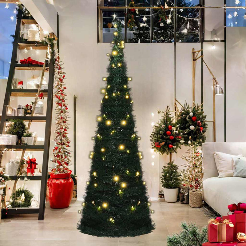 Afbeelding laden in galerijviewer, Vidaxl kunstkerstboom met verlichting pop-up 180 cm groen

