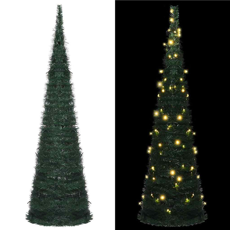 Load image into Gallery viewer, Vidaxl kunstkerstboom met verlichting pop-up 210 cm groen
