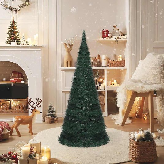 Vidaxl kunstkerstboom met verlichting pop-up 210 cm groen