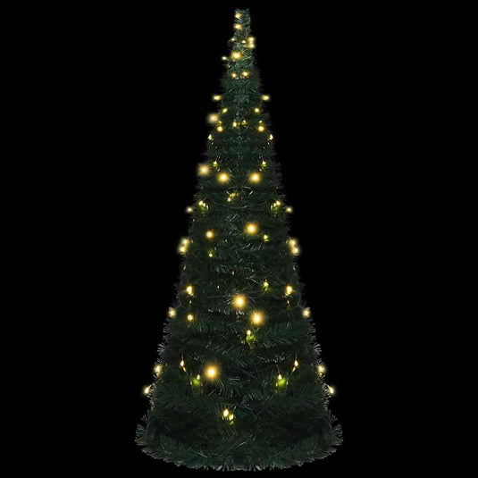 Vidaxl kunstkerstboom met verlichting pop-up 210 cm groen