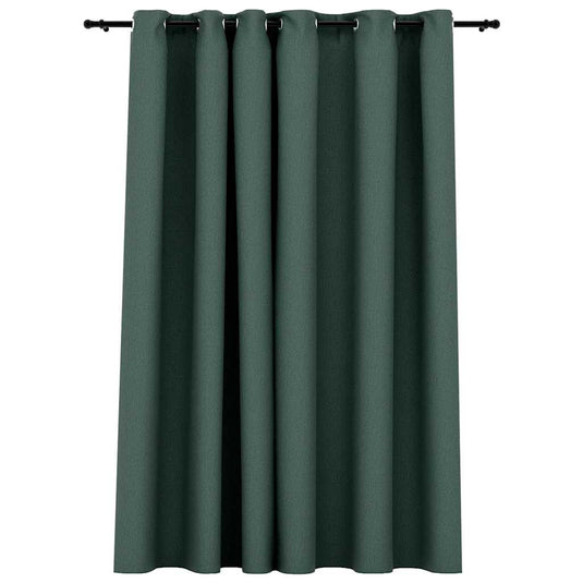 Vidaxl gordijn linnen-look verduisterend met ogen 290x245 cm groen