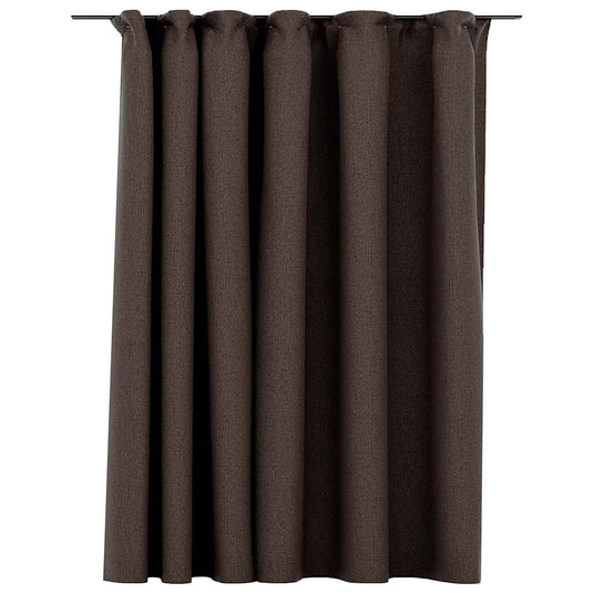Vidaxl gordijn linnen-look verduisterend met haken 290x245 cm taupe