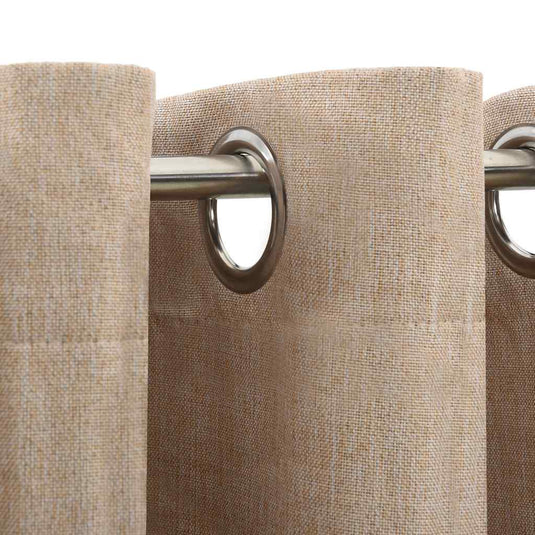 Vidaxl gordijn linnen-look verduisterend met ogen 290x245 cm beige