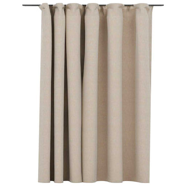Vidaxl gordijn linnen-look verduisterend met haken 290x245 cm beige
