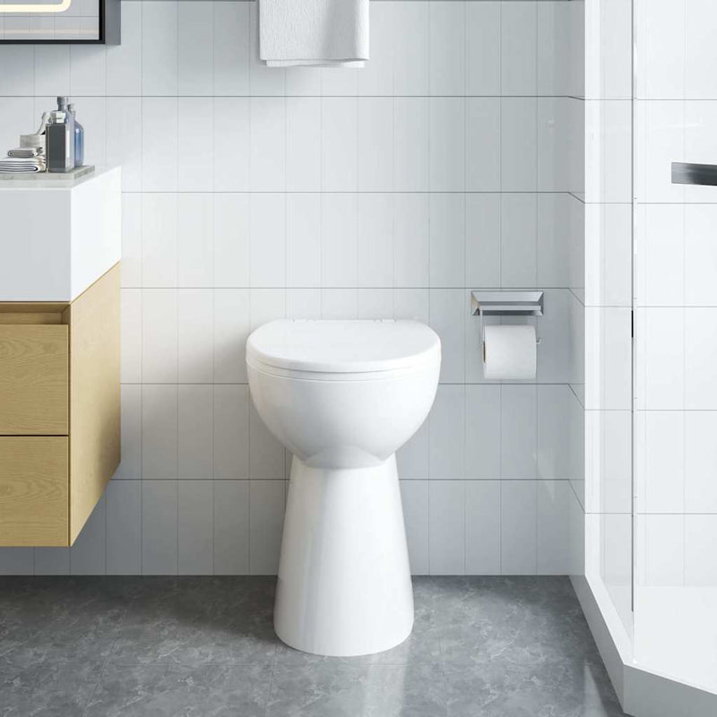 Afbeelding laden in galerijviewer, Vidaxl randloos toilet 7 cm extra hoogte soft-close keramiek wit
