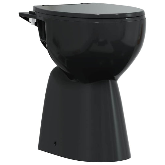 Vidaxl randloos toilet 7 cm extra hoogte soft-close keramiek zwart