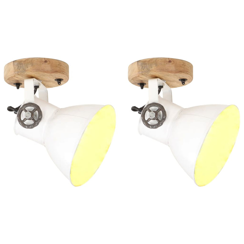 Load image into Gallery viewer, Vidaxl wand- plafondlampen industrieel 2 st e27 20x25 cm wit
