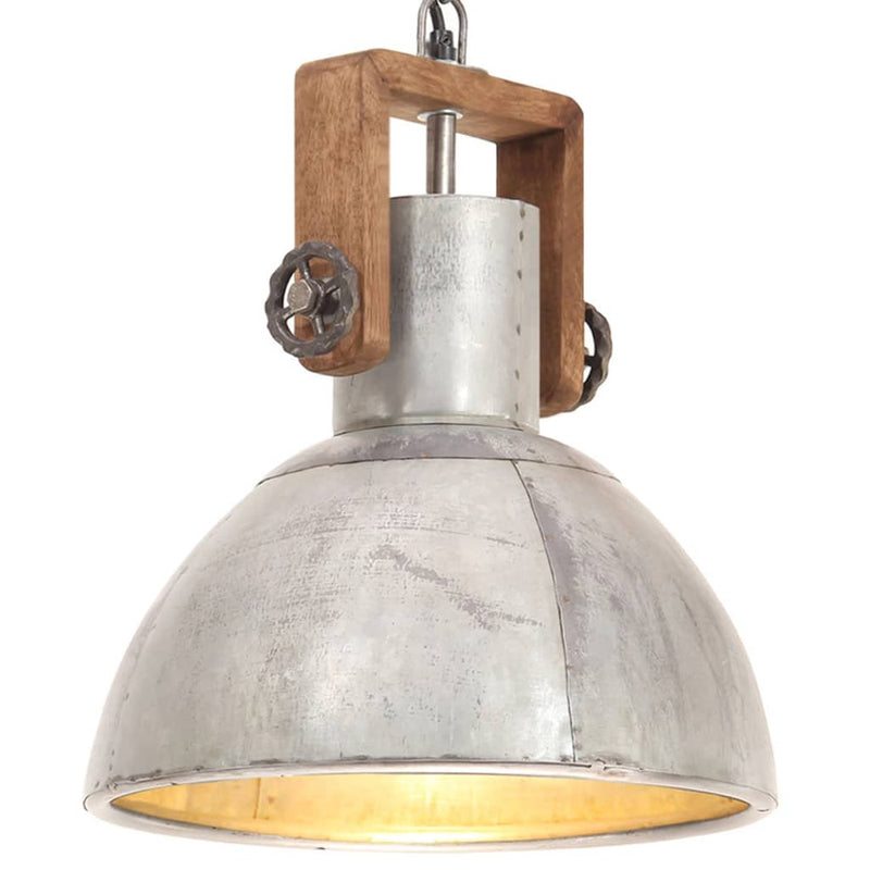 Load image into Gallery viewer, Vidaxl hanglamp industrieel rond 25 w e27 30 cm zilverkleurig

