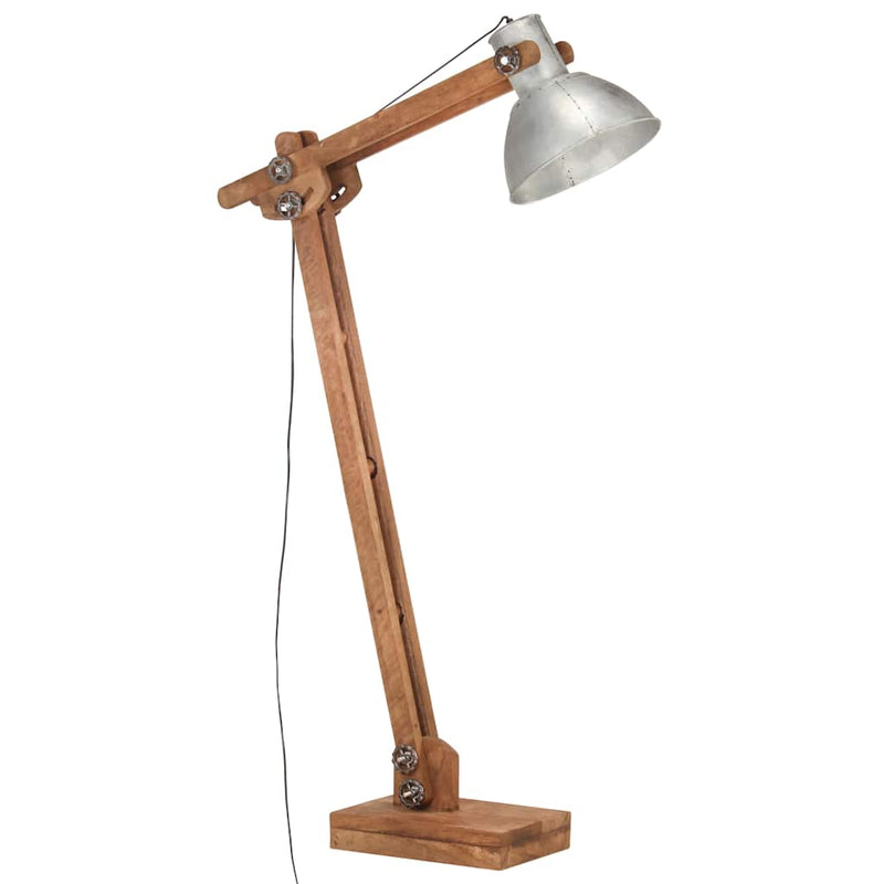 Afbeelding laden in galerijviewer, Vidaxl vloerlamp e27 massief mangohout zilverkleurig
