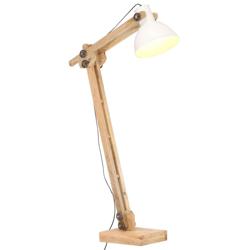 Load image into Gallery viewer, VidaXL Vloerlamp E27 massief mangohout wit
