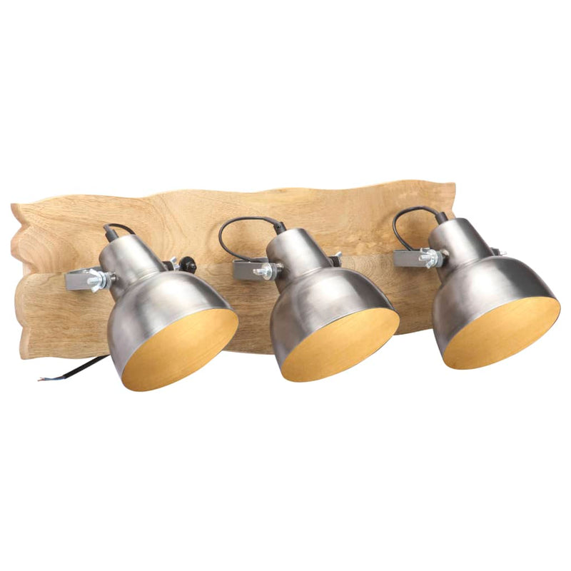 Load image into Gallery viewer, Vidaxl wandlamp industrieel e27 68x23 cm mangohout zilverkleurig
