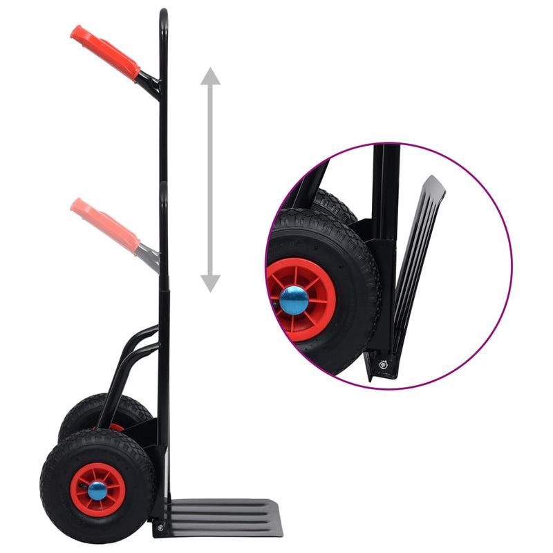 ギャラリービューアに画像をロードする, Vidaxl steekwagen telescopisch 200 kg zwart en rood
