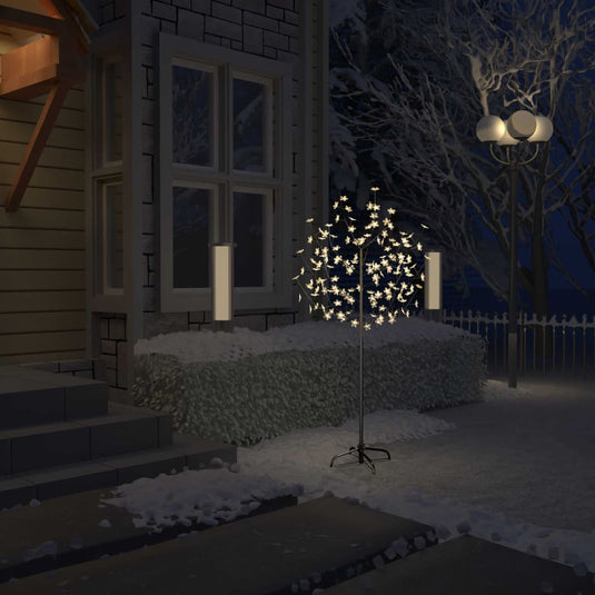 Vidaxl kerstboom 120 led's warmwit licht kersenbloesem 150 cm