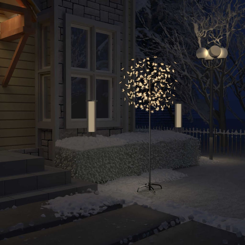 Load image into Gallery viewer, VidaXL Kerstboom 200 LED's warmwit licht kersenbloesem 180 cm
