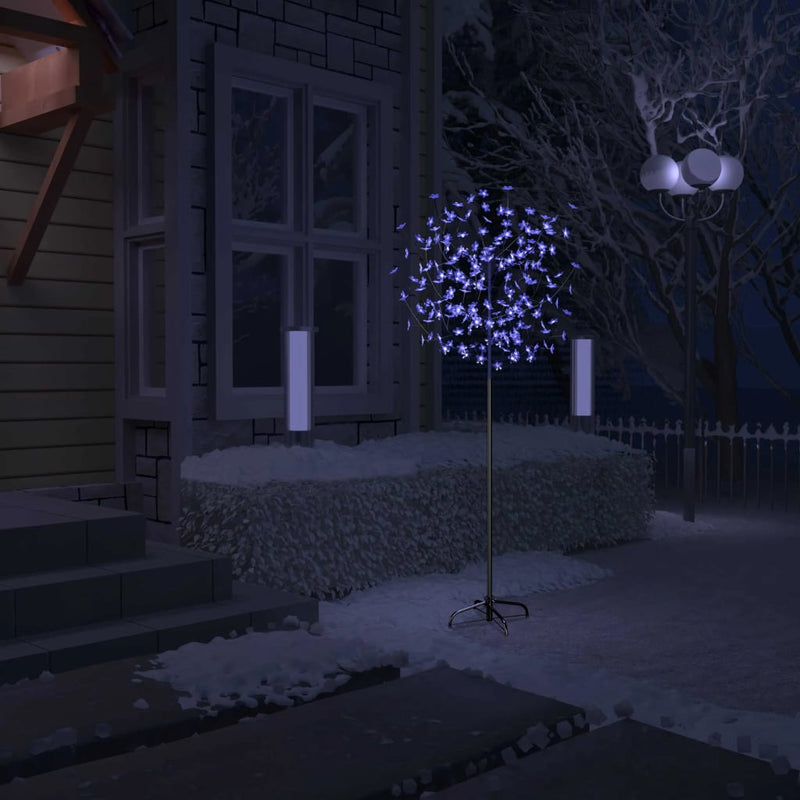 Load image into Gallery viewer, VidaXL Kerstboom 200 LED's blauw wit licht kersenbloesem 180 cm
