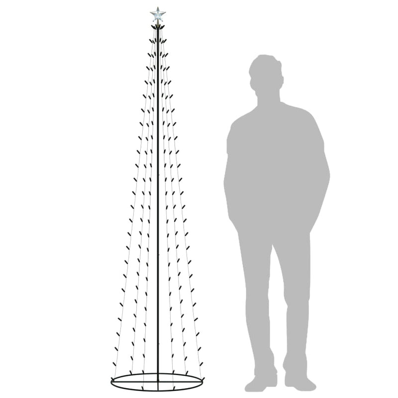 Load image into Gallery viewer, VidaXL Kegelkerstboom 136 meerkleurige LED's 70x240 cm
