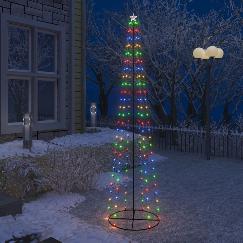 Load image into Gallery viewer, VidaXL Kegelkerstboom 136 meerkleurige LED's 70x240 cm
