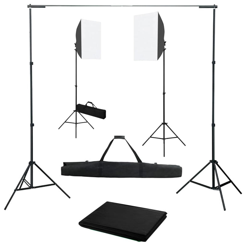 Load image into Gallery viewer, Vidaxl fotostudioset met softboxlampen en achtergrond
