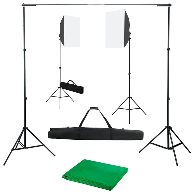 Chargez l'image dans la visionneuse de la galerie, VidaXL Fotostudioset met softboxlampen en achtergrond

