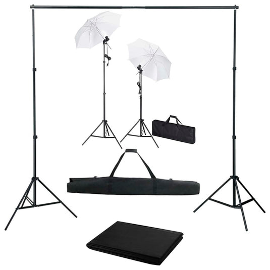 Vidaxl fotostudioset met achtergrond, lampen en paraplu's