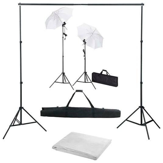 Vidaxl fotostudioset met achtergrond, lampen en paraplu's