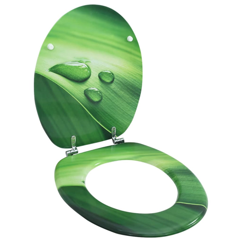 Load image into Gallery viewer, Vidaxl toiletbril met deksel waterdruppel mdf groen

