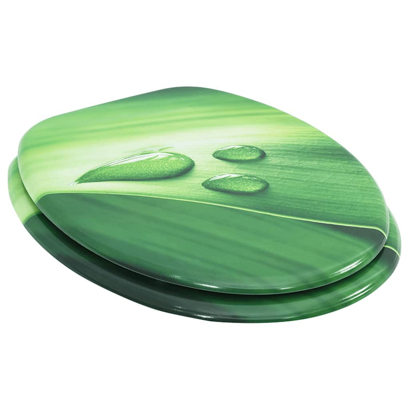 Load image into Gallery viewer, Vidaxl toiletbril met deksel waterdruppel mdf groen
