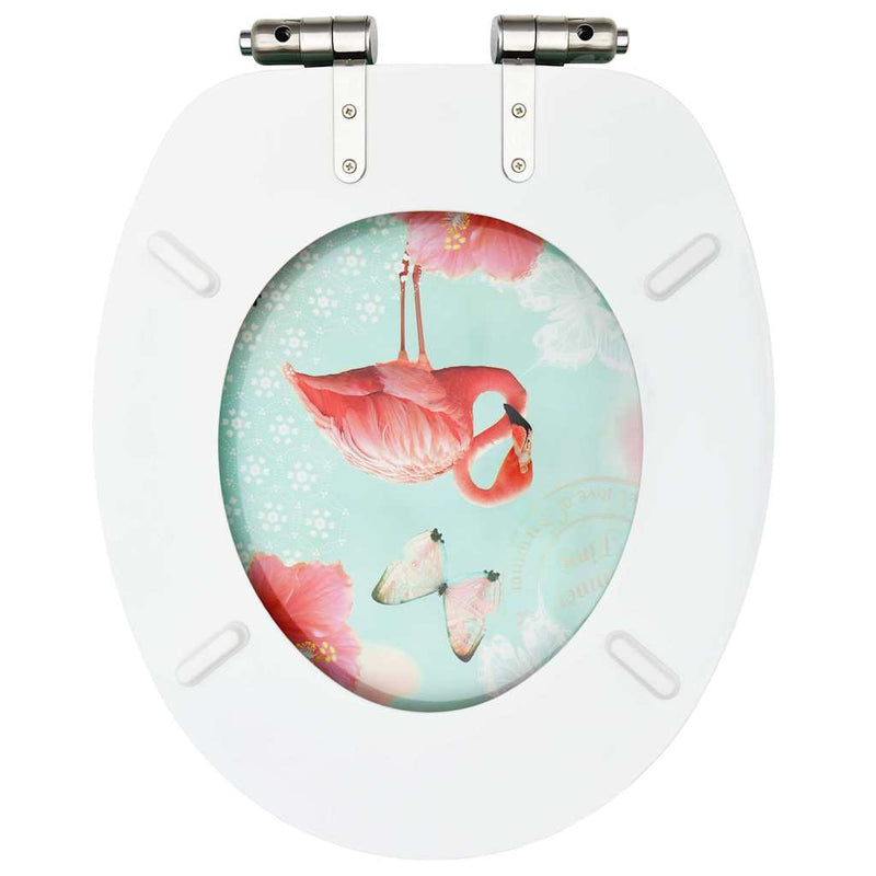 Chargez l'image dans la visionneuse de la galerie, Vidaxl toiletbril met soft-close deksel flamingo mdf
