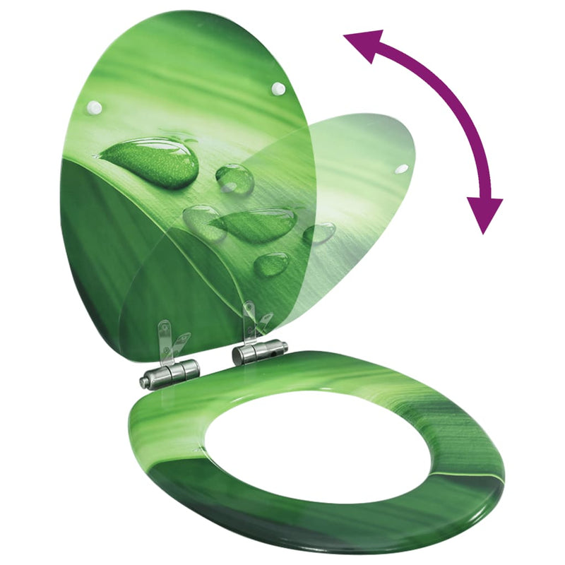 Load image into Gallery viewer, Vidaxl toiletbril met soft-close deksel waterdruppel mdf groen
