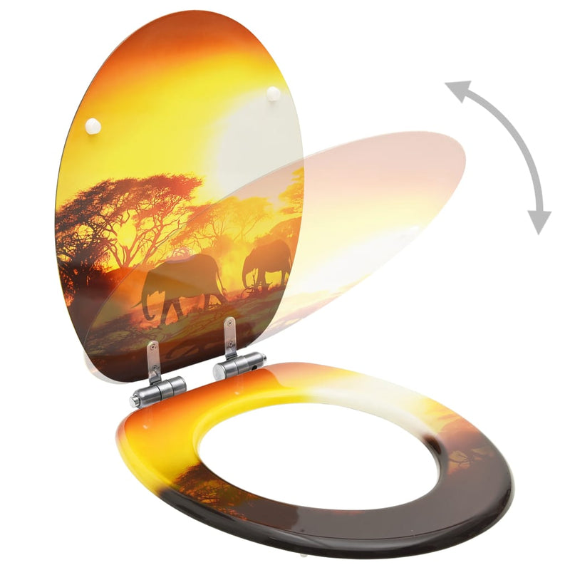 Load image into Gallery viewer, Vidaxl toiletbril met soft-close deksel savanne mdf

