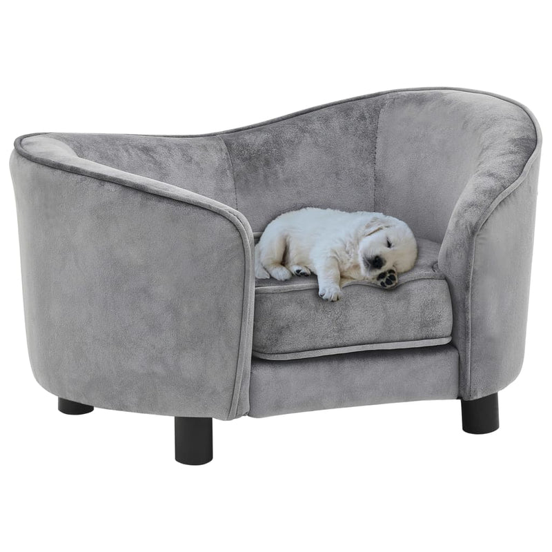 Load image into Gallery viewer, Vidaxl hondenbank 69x49x40 cm pluche grijs

