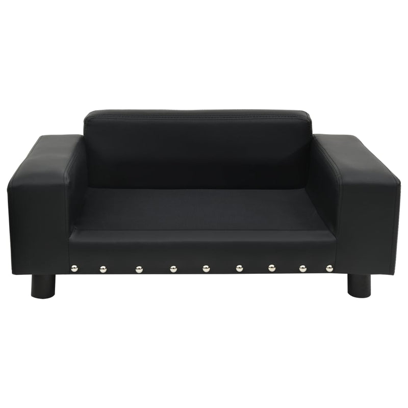 Load image into Gallery viewer, Vidaxl hondenbank 81x43x31 cm pluche en kunstleer zwart
