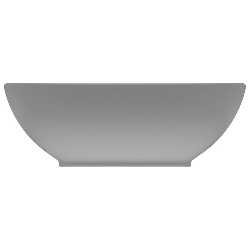 Load image into Gallery viewer, Vidaxl wastafel ovaal 40x33 cm keramiek mat lichtgrijs
