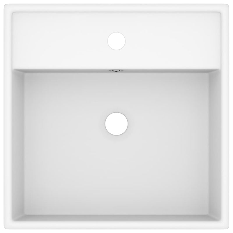 Load image into Gallery viewer, Vidaxl wastafel met overloop vierkant 41x41 cm keramiek matwit
