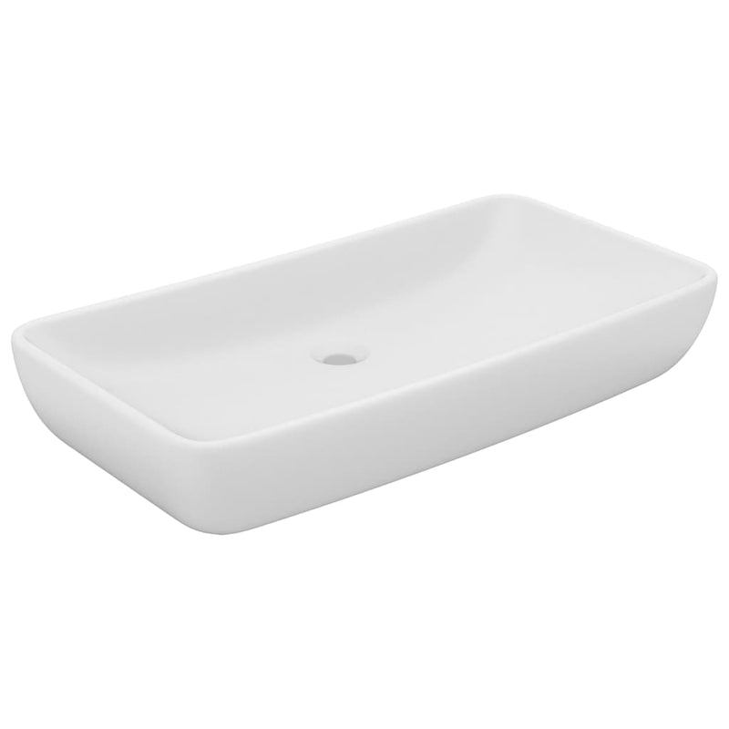 Load image into Gallery viewer, Vidaxl wastafel rechthoekig 71x38 cm keramiek matwit
