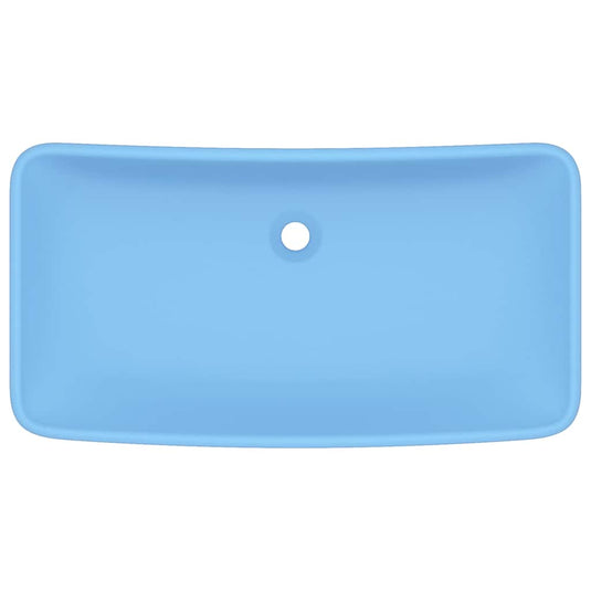 Vidaxl wastafel rechthoekig 71x38 cm keramiek mat lichtblauw