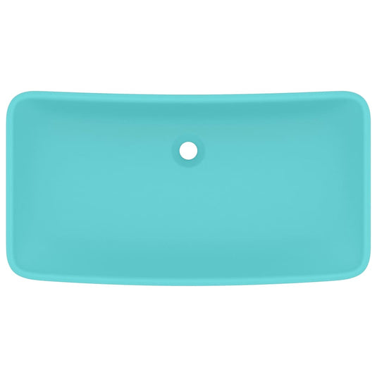 Vidaxl wastafel rechthoekig 71x38 cm keramiek mat lichtgroen