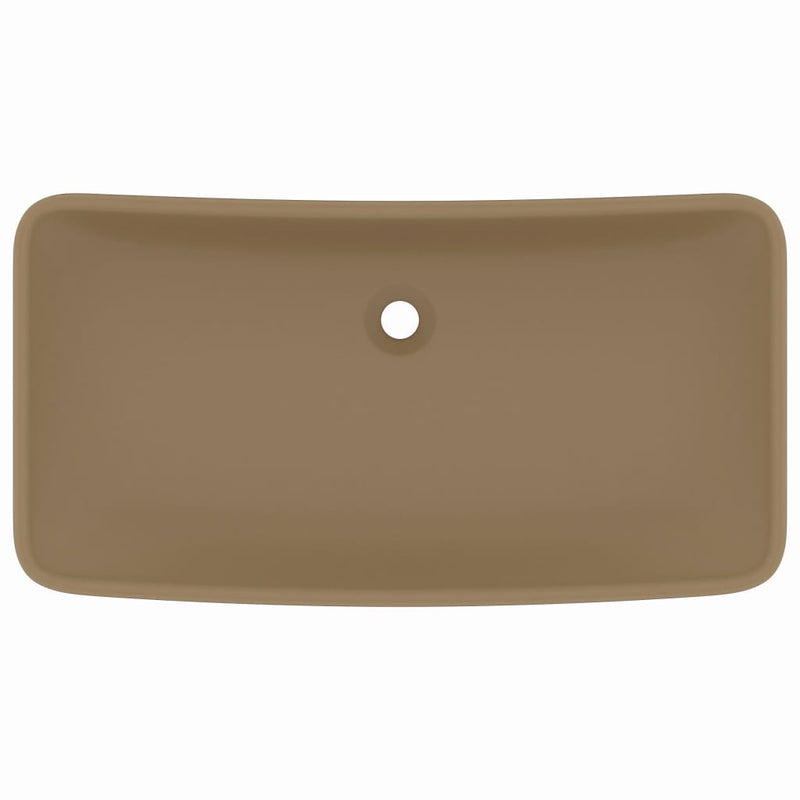Load image into Gallery viewer, Vidaxl wastafel rechthoekig 71x38 cm keramiek matcrème
