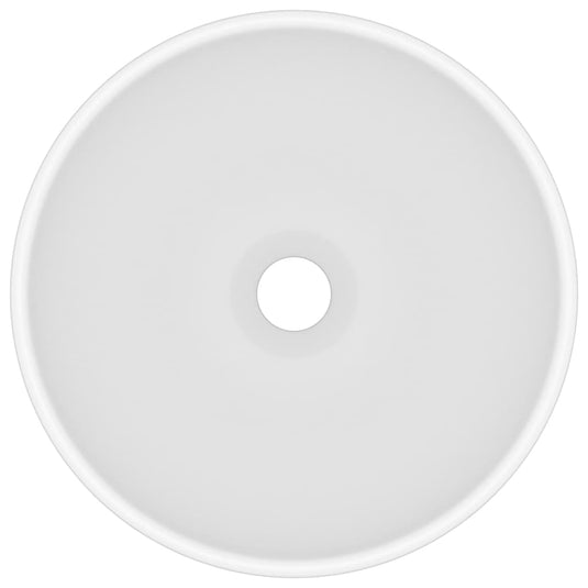 Vidaxl wastafel rond 32,5x14 cm keramiek matwit