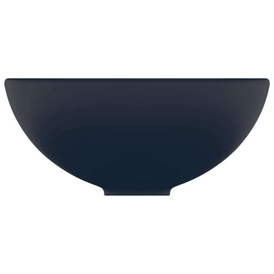 Vidaxl wastafel rond 32,5x14 cm keramiek mat donkerblauw