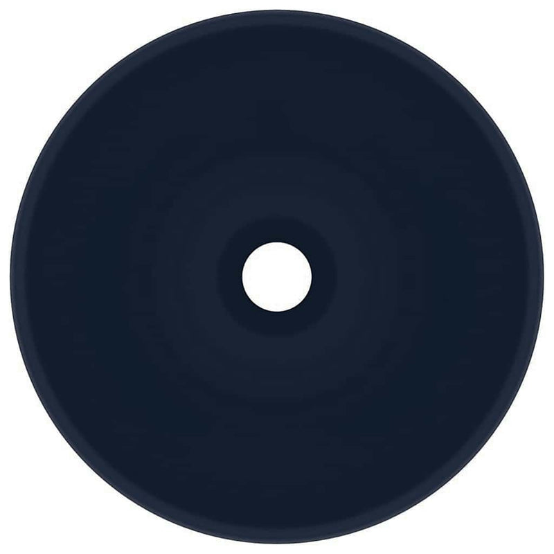 Afbeelding laden in galerijviewer, Vidaxl wastafel rond 32,5x14 cm keramiek mat donkerblauw
