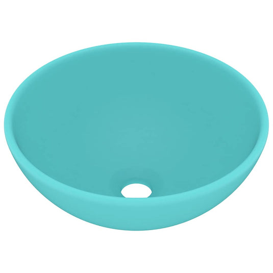 Vidaxl wastafel rond 32,5x14 cm keramiek mat lichtgroen