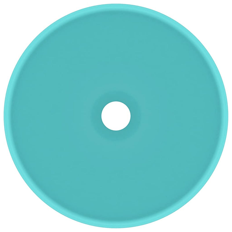 Load image into Gallery viewer, Vidaxl wastafel rond 32,5x14 cm keramiek mat lichtgroen
