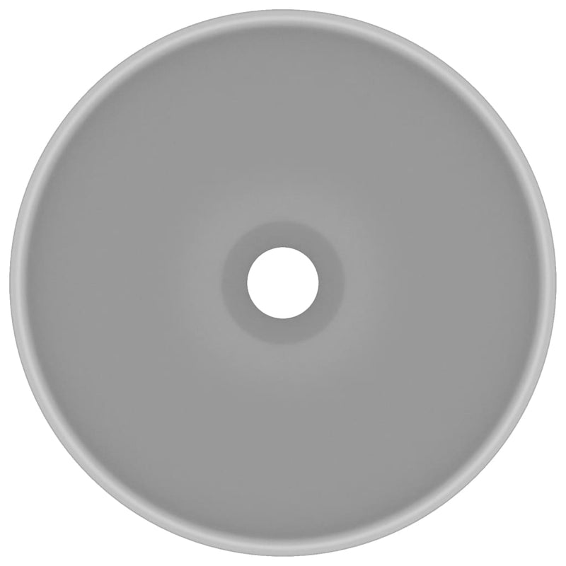 Load image into Gallery viewer, Vidaxl wastafel rond 32,5x14 cm keramiek mat lichtgrijs
