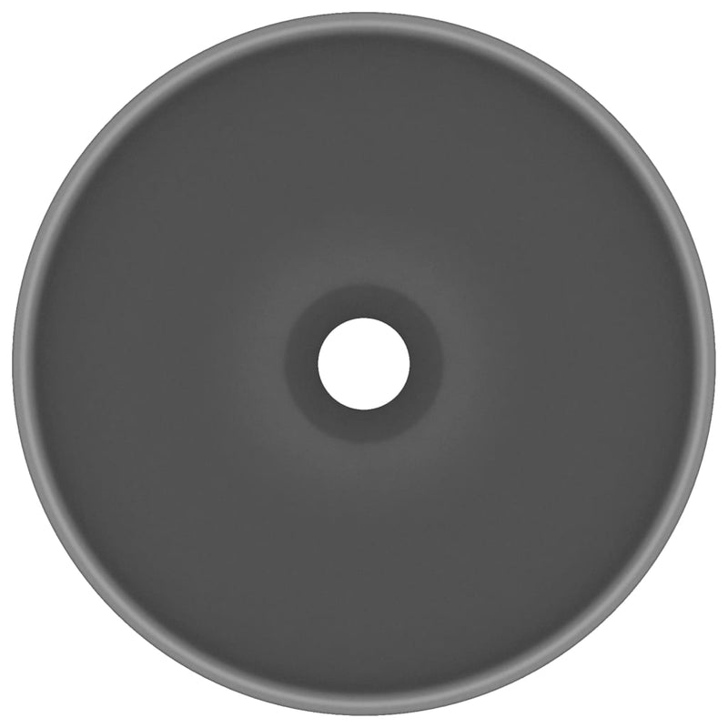 Load image into Gallery viewer, Vidaxl wastafel rond 32,5x14 cm keramiek mat donkergrijs
