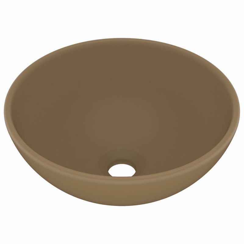 Load image into Gallery viewer, Vidaxl wastafel rond 32,5x14 cm keramiek matcrème

