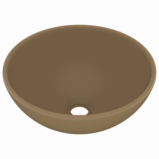 Vidaxl wastafel rond 32,5x14 cm keramiek matcrème